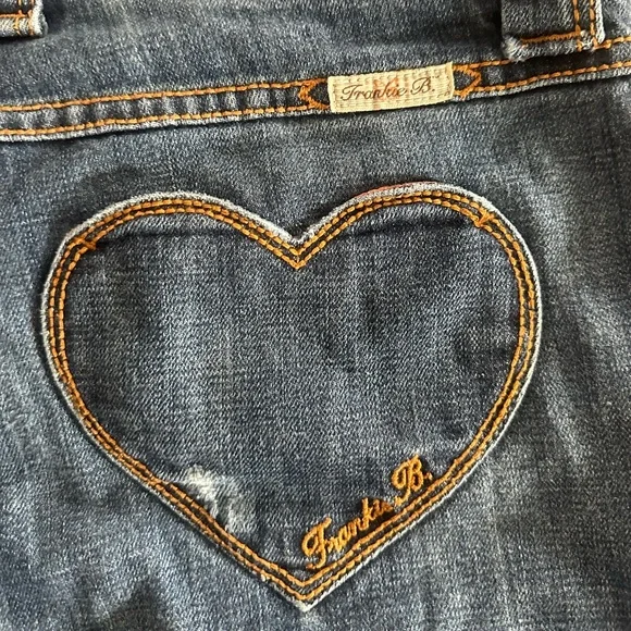 Frankie B. Blue Heart Pocket Flare Jeans - Picture 6 of 13